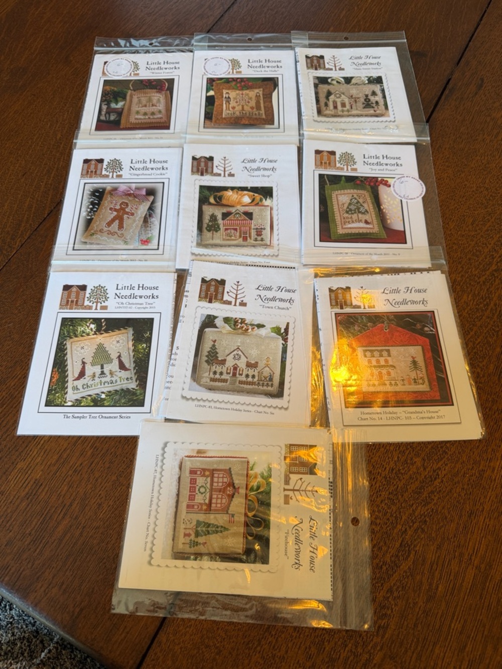 Little House Needleworks Cross Stitch Pattern Lot - Red, Green, Beige